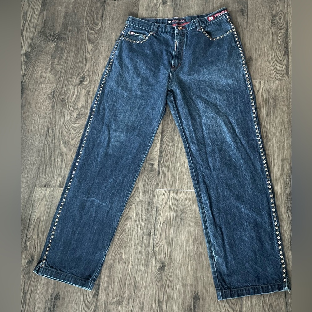 Vintage 90’s MO Jeans By Maurice Malone Studded Baggy Skater Y2K Jeans 36x32